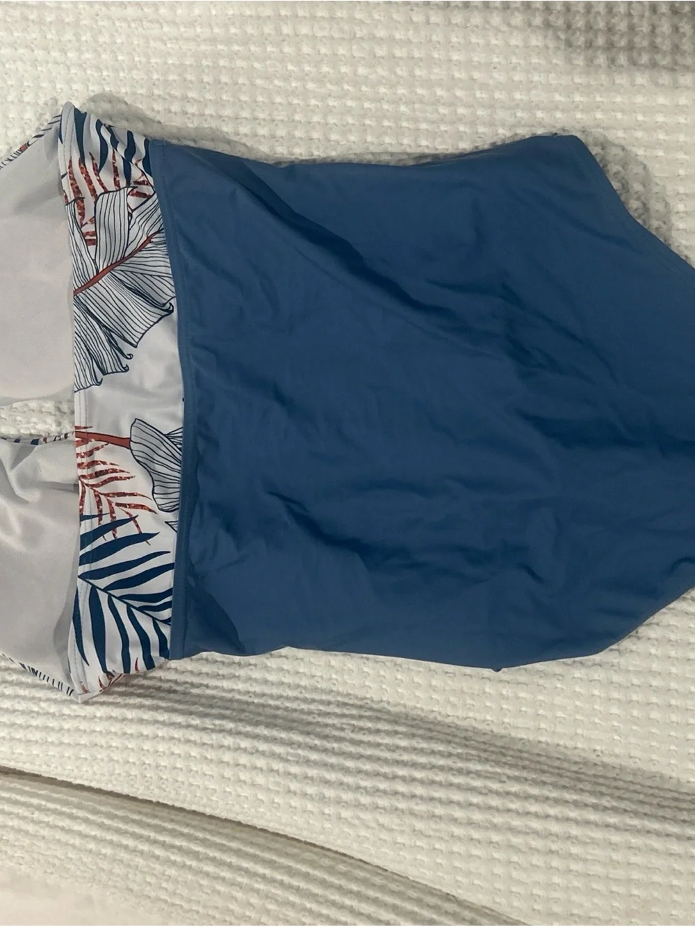 Women’s Blue Tropical Print One-Piece Swimsuit